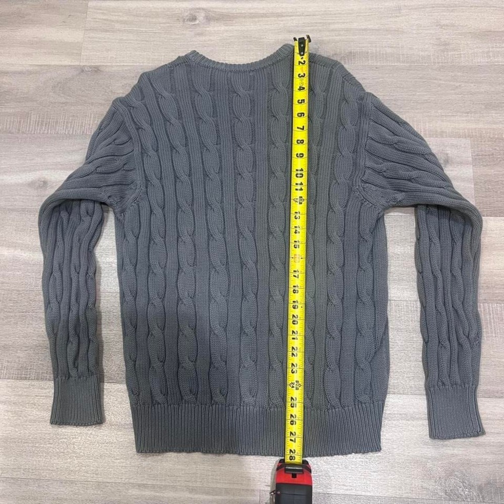 Grey 3d cable knit sweater men's size Medium - Picture 2 of 4